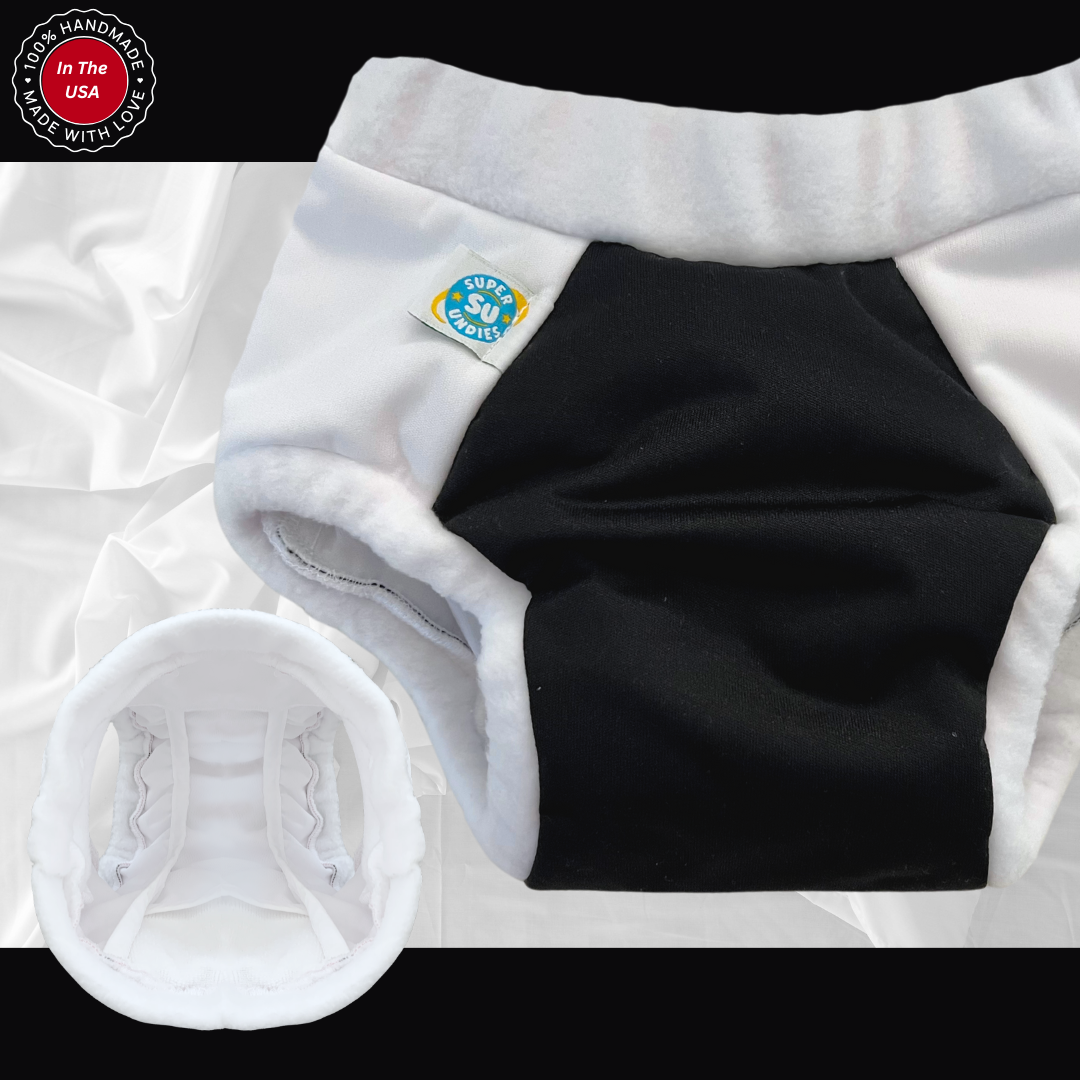 Overnight diaper for big kids in black