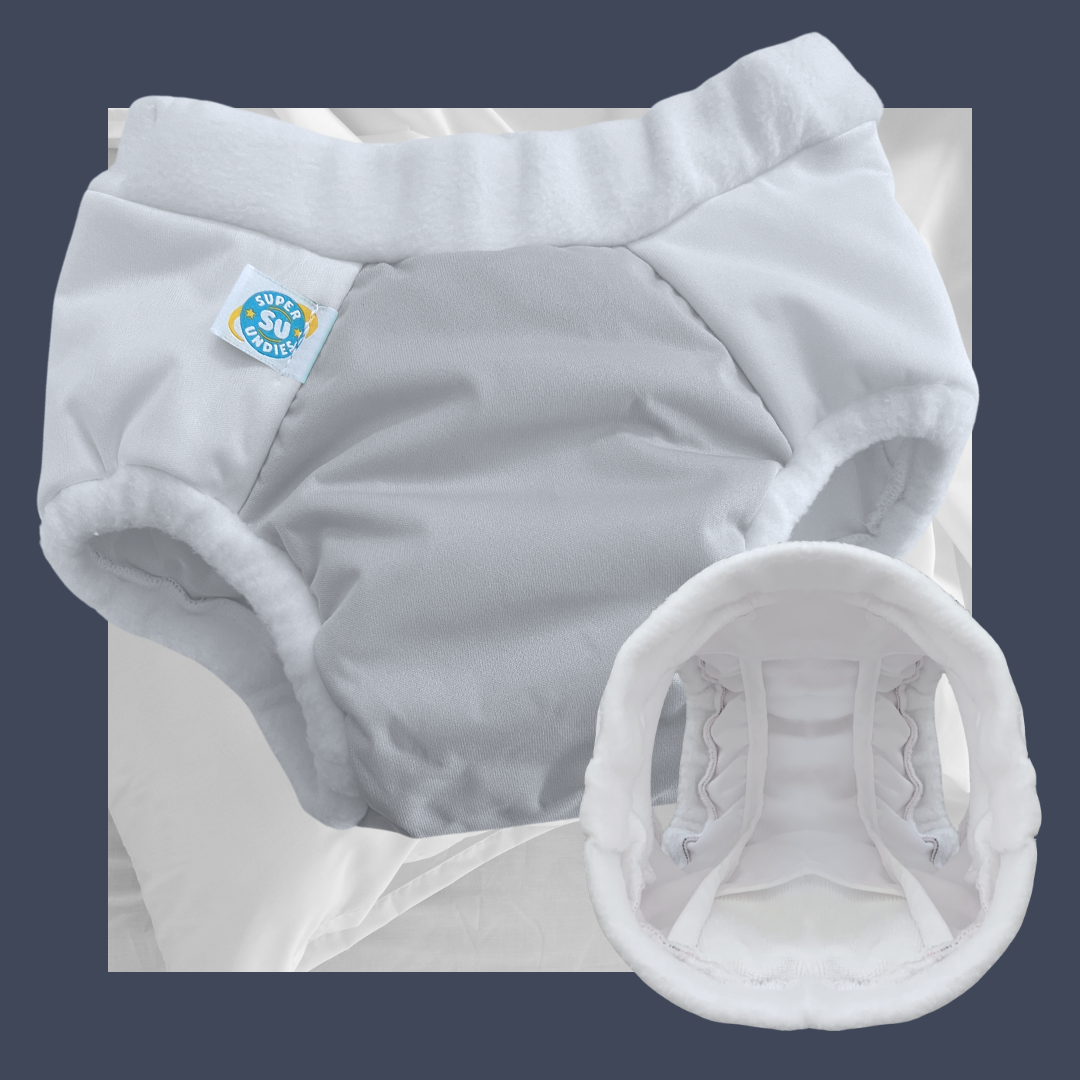 Overnight diaper for big kids in dove