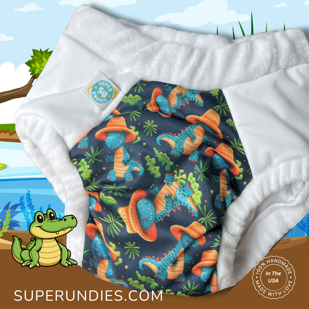 Overnight bedwetting pants - sensory underwear - Super Undies - gator