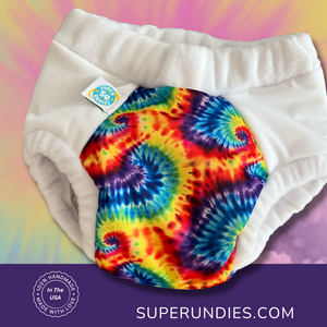 Overnight bedwetting pants - sensory underwear - tiedye  - Super Undies