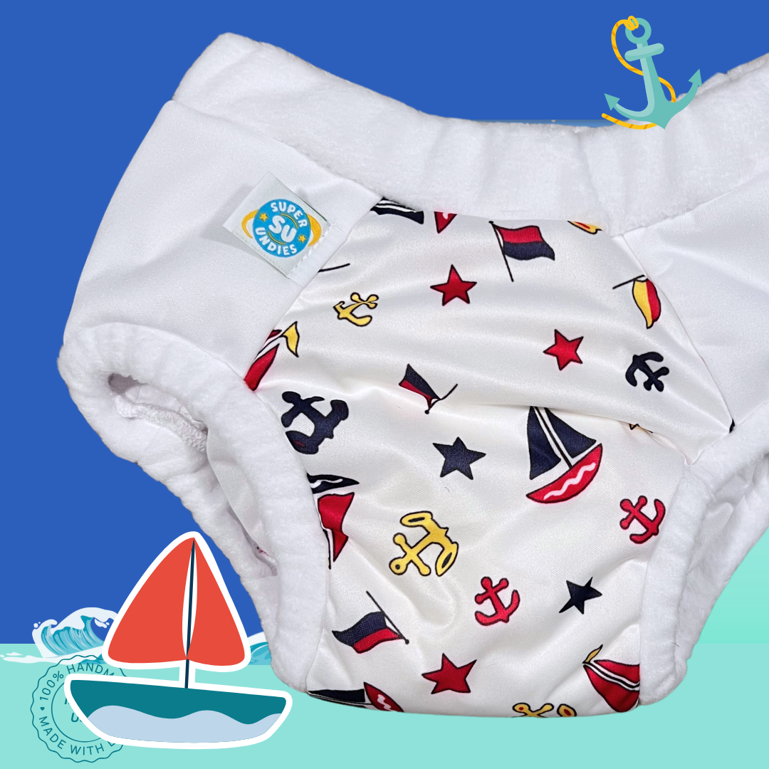 Overnight bedwetting pants - sensory underwear - sailboat  - Super Undies
