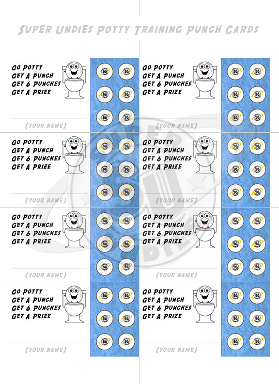 potty training fun download punch cards
